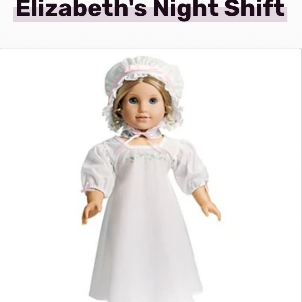 American Girl Elizabeth's Nightgown Bonnet & Slippers